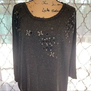 3/4 Sleeve Beaded Sweatshirt LB 18/20